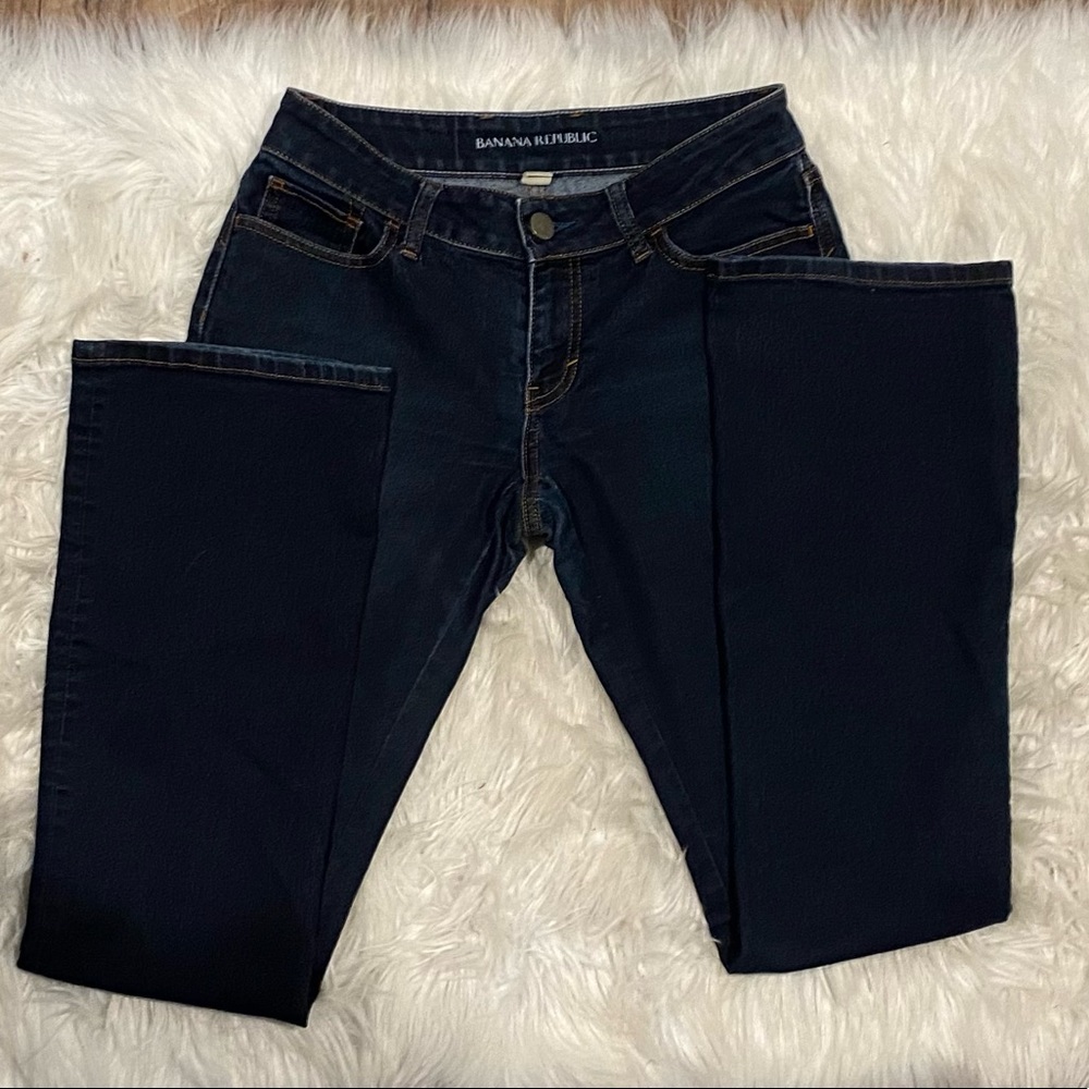 Banana republic dark blue wash sz 26 curvy boot cut jeans